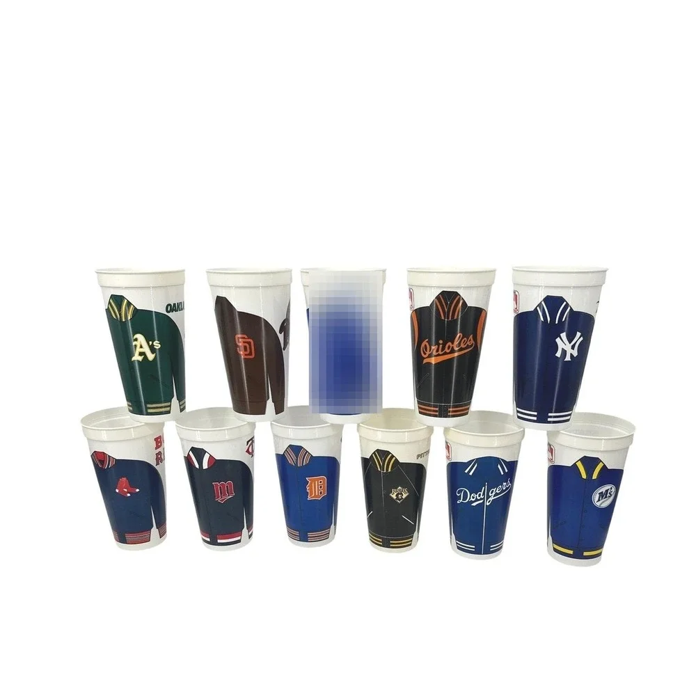 Vintage MLB Baseball Team‎ Plastic Icee Cups Lot of 10 Souvenir Stadium 6.5